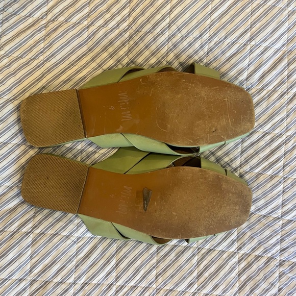 Mi.iM Reece Woven Leather Mint Green Pistachio Open Toe Slide, Sz 9 - Picture 8 of 9